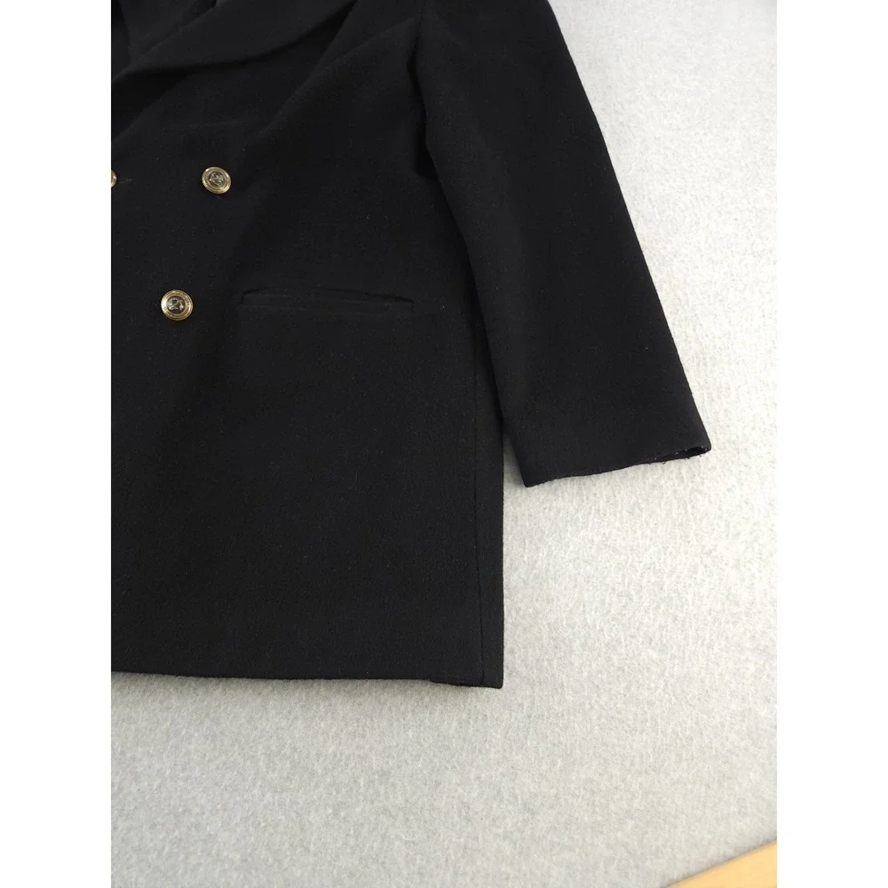 Vintage J.G. Hook Black Wool Jacket Med‎ Length Overcoat Winter USA Women's L/XL